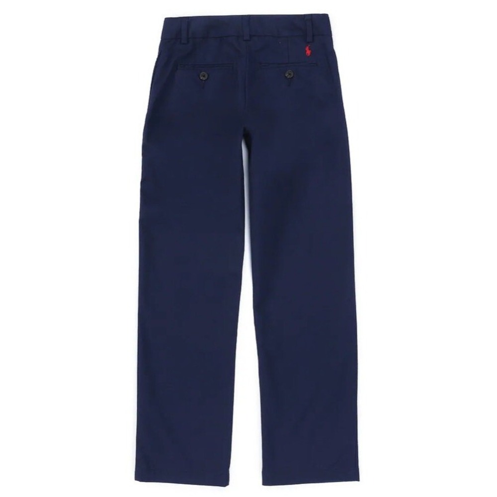 Ralph Lauren  Suffield  Flat Front Cotton Chinos (Big Boys) Navy Sz  16